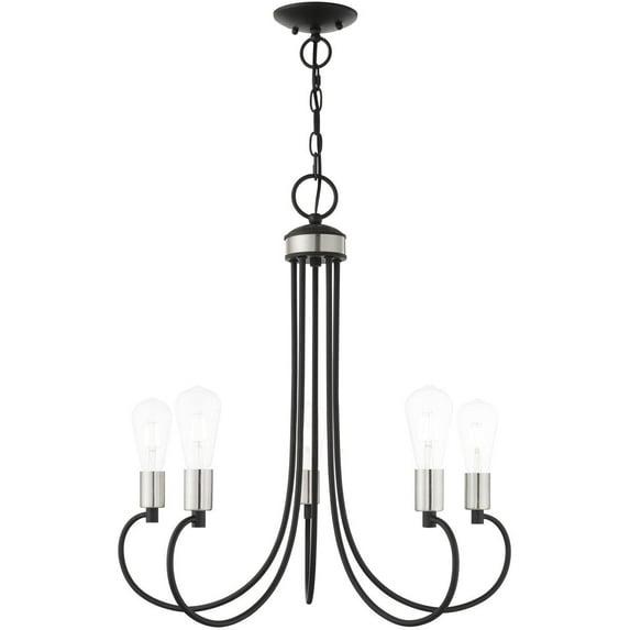 Livex Lighting Bari 5 - Light Chandelier in  Black