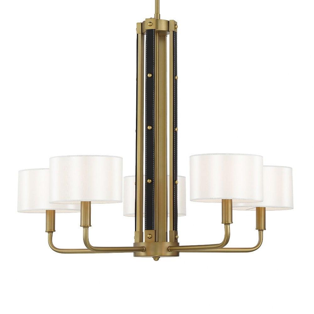 Minka Lavery Minka Lavery Chelsea Soft Brass With White Silk Chandelier