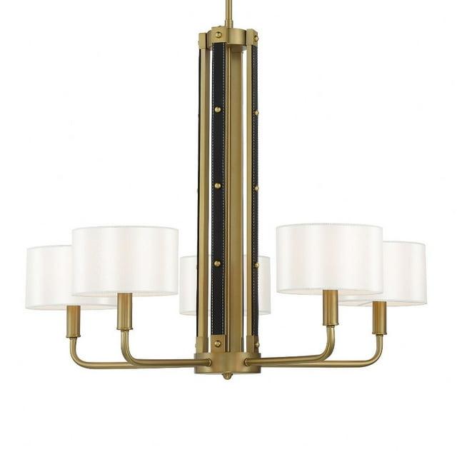 Minka Lavery Minka Lavery Chelsea Soft Brass With White Silk Chandelier