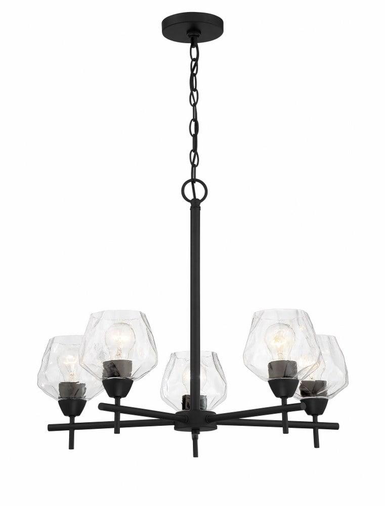 Kirkby Glebe Modern 5-Light Chandelier in Coal with Clear Glass Shades