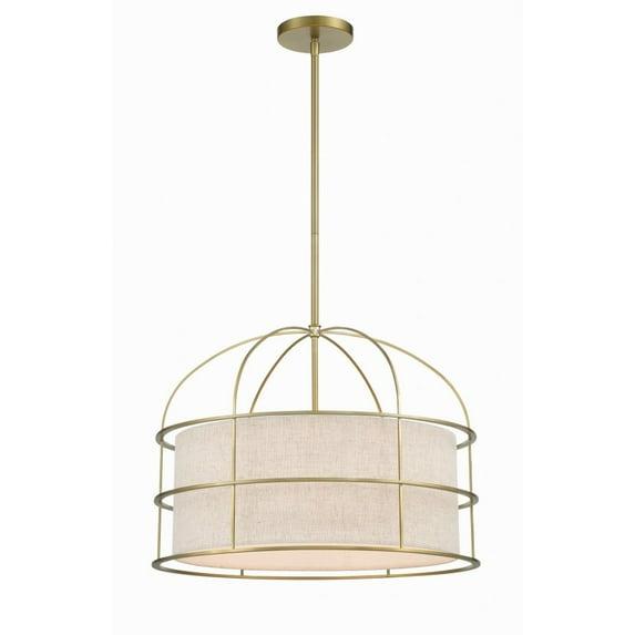 2155-695-Minka Lavery-Gateway Park - 5 Light Convertible Pendant-15 Inches Tall and 20 Inches Wide-Soft Brass Finish