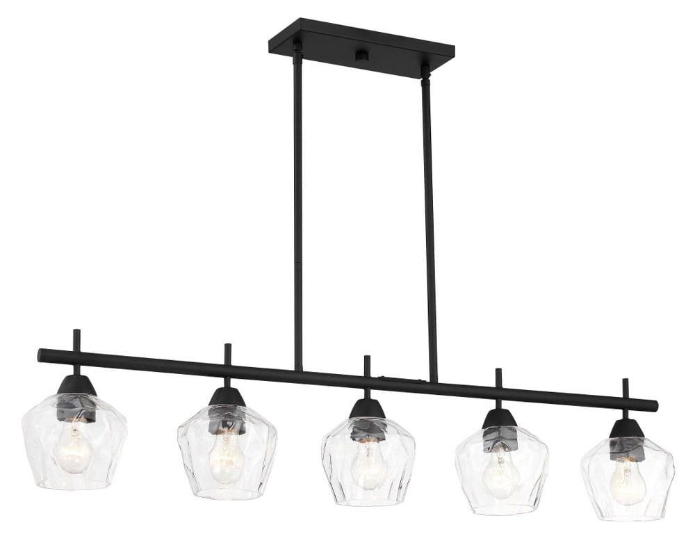 Camrin Contemporary Bell-Shaped 5-Light Island Pendant in Coal