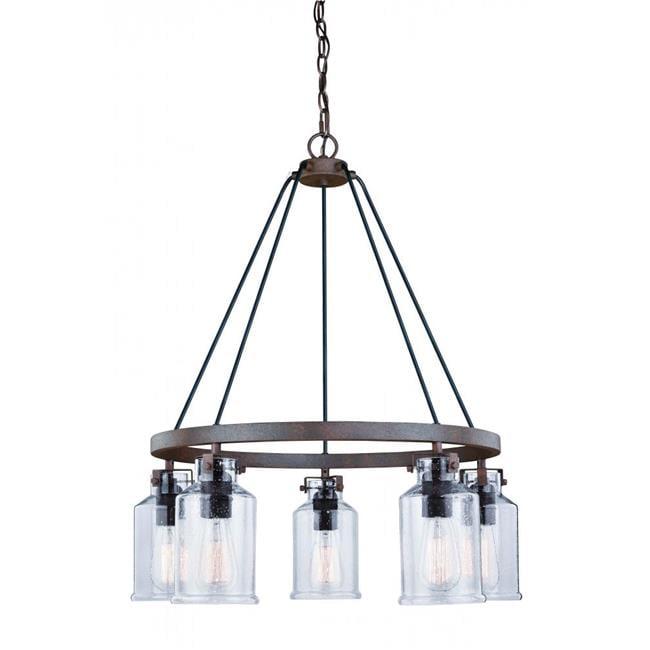 Milone Rustic Bronze 5-Light Chandelier