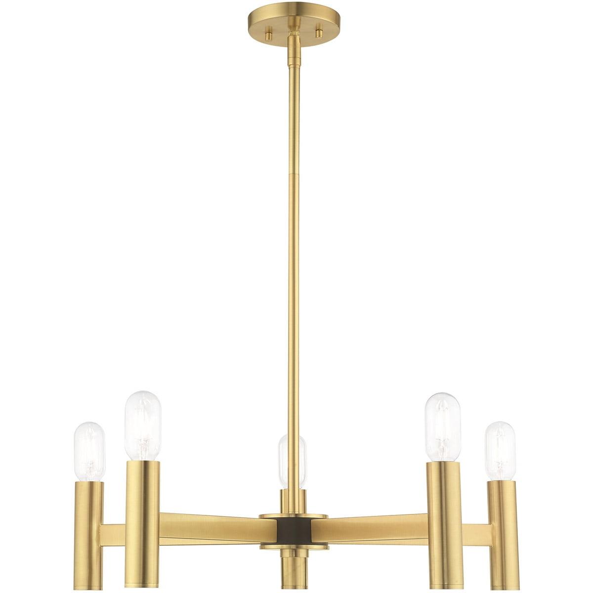 Livex Lighting Copenhagen 5 - Light Chandelier in  Satin Brass