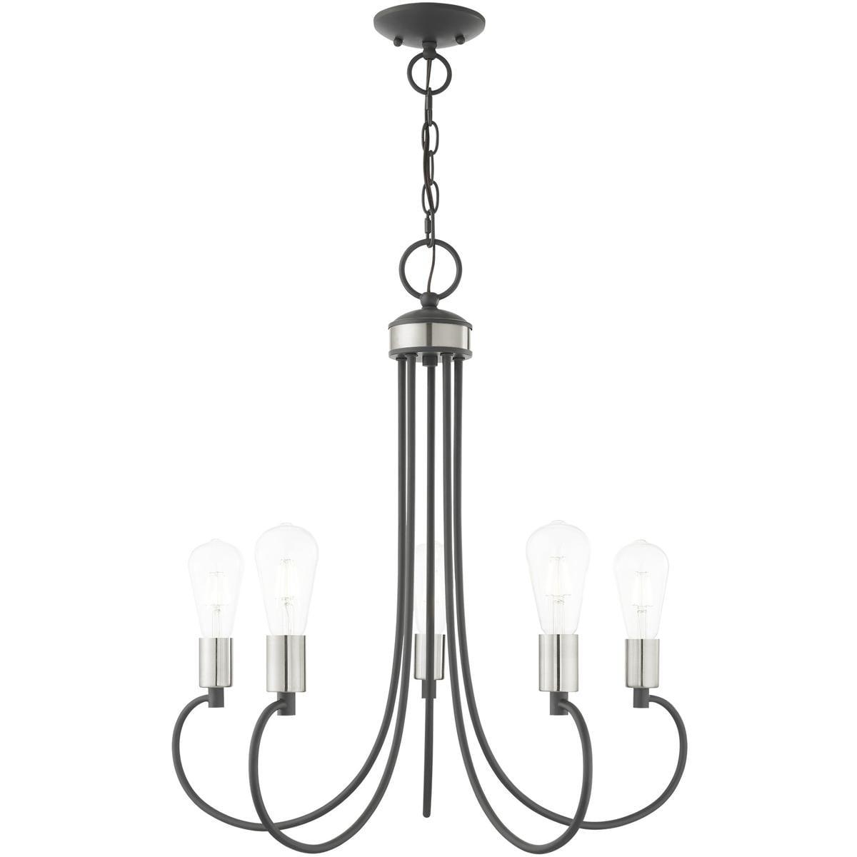 Livex Lighting Bari 5 - Light Chandelier in  Scandinavian Gray