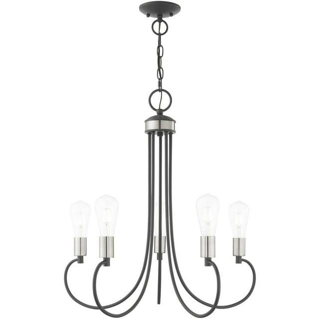 Livex Lighting Bari 5 - Light Chandelier in  Scandinavian Gray