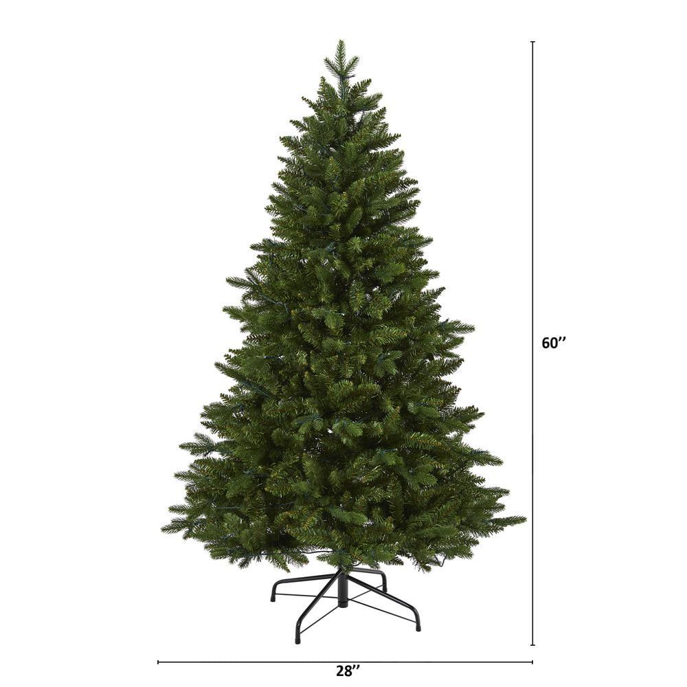 5-Foot New Hampshire Fir Artificial Christmas Tree with LED Lights