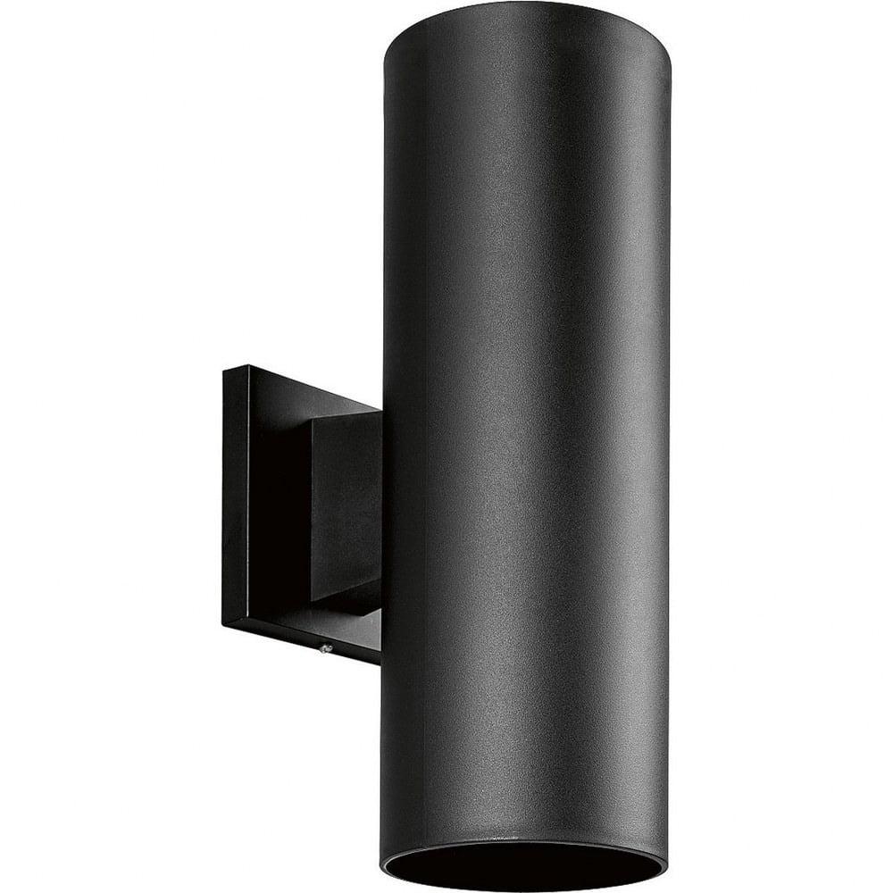 14" Black Dimmable Cylinder Outdoor Wall Light