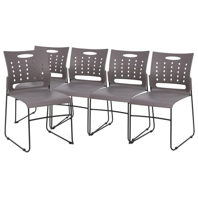 Flash Furniture Heidi 881 lb. Capacity Sled Base Stack Chair with Air-Vent Back (Set of 5)