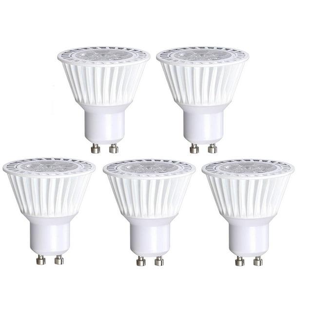 5 Pack Bioluz LED GU10 LED Bulb 50W Replacement (Uses only 6.5 watts) Dimmable 3000K 120v UL Listed