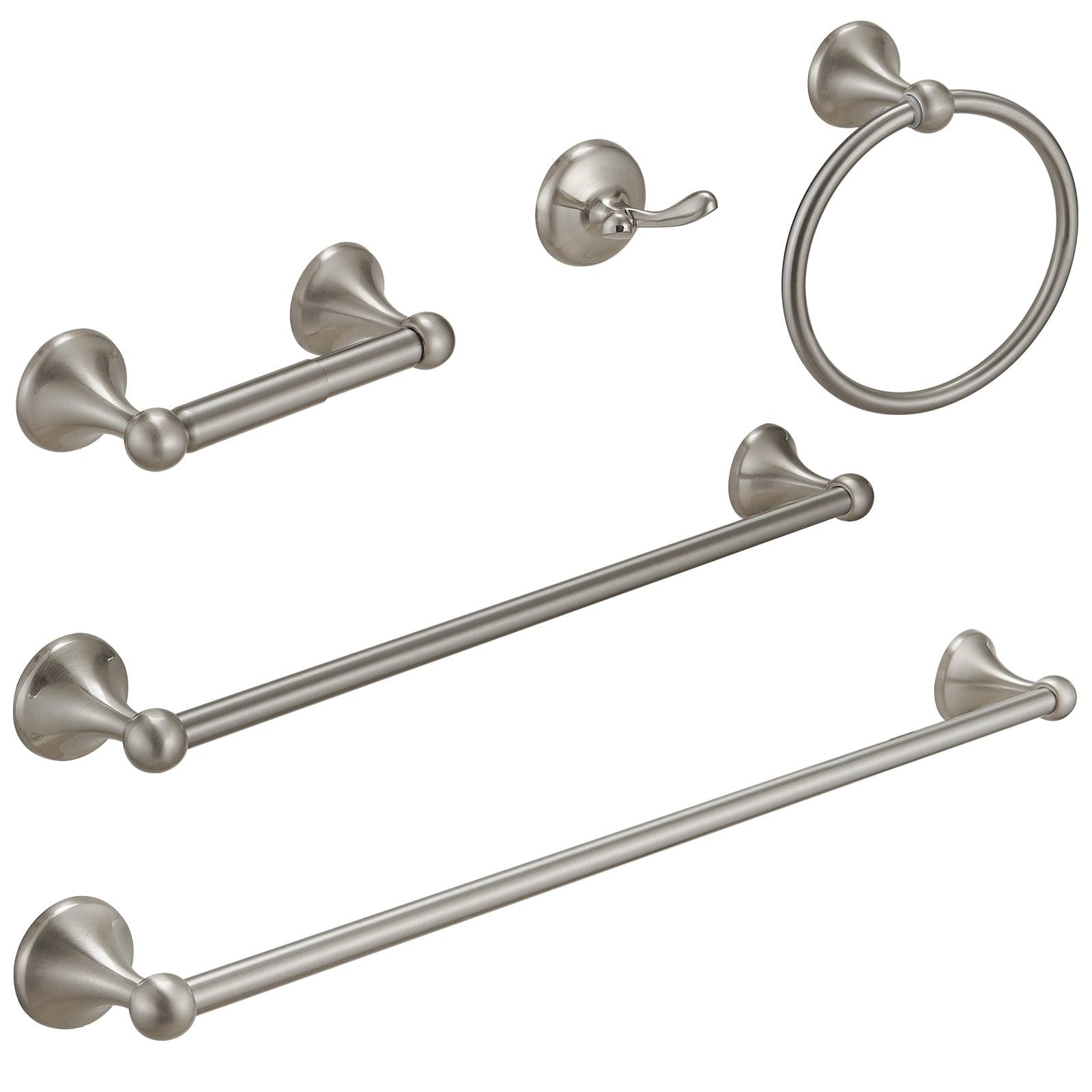 Brushed Nickel 5-Piece Stainless Steel Bathroom Hardware Set