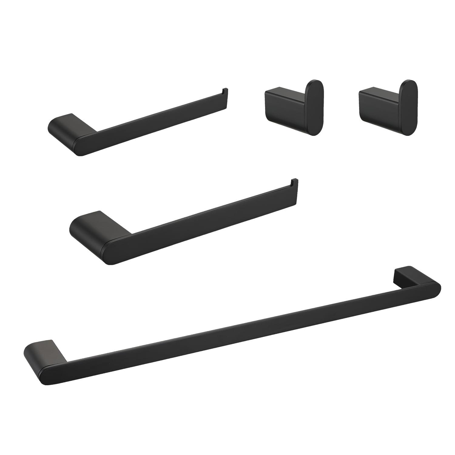 Matte Black Metal 5-Piece Bathroom Hardware Set