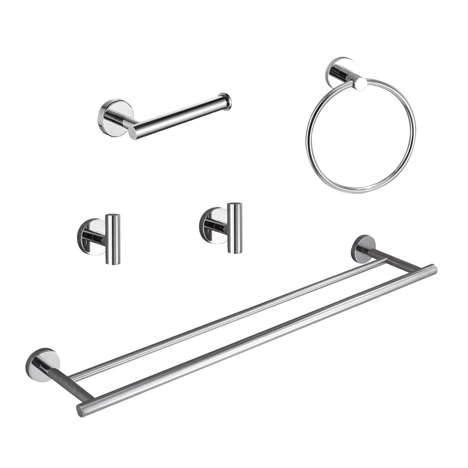 Polished Chrome 5-Piece Bathroom Hardware Set