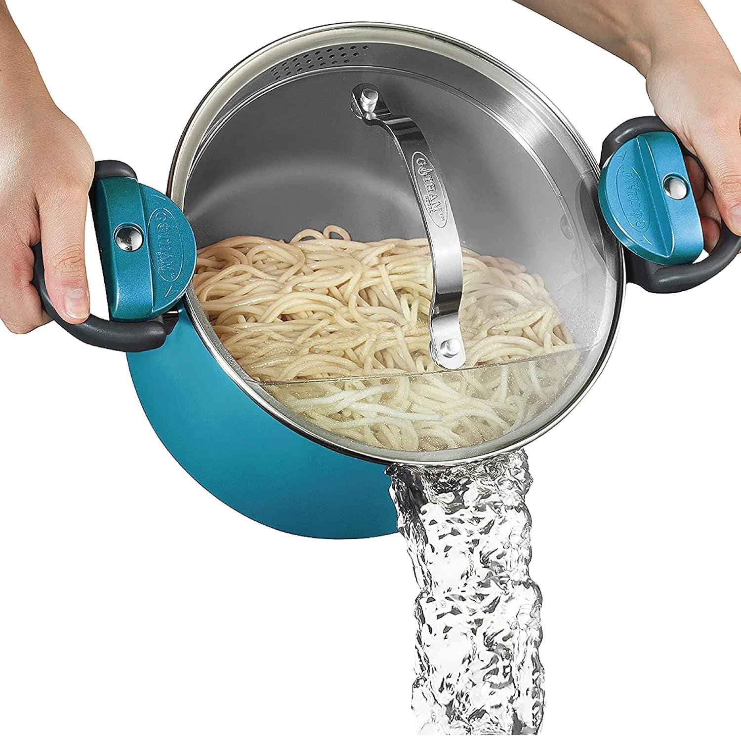 Gotham Steel Gotham Steel Stock Multipurpose Pasta Pot with Strainer Lid & Twist and Lock Handles