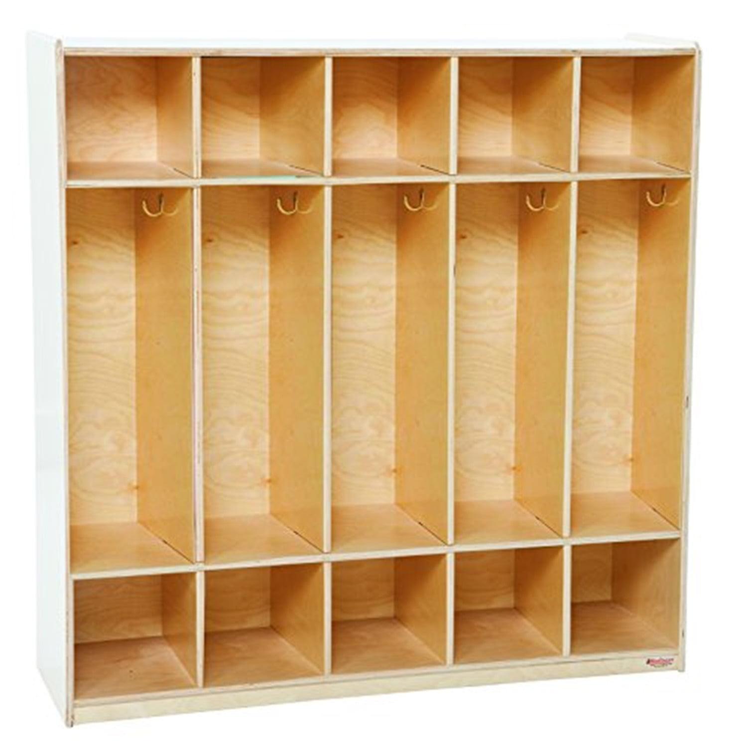 54" Wide Birch Plywood 5-Section Locker with Cubbies