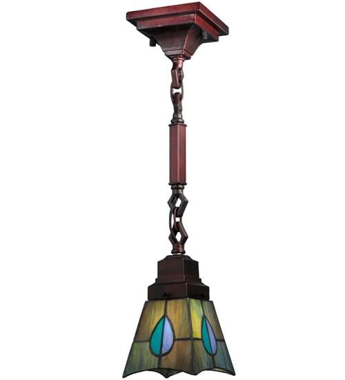 23.5" Bronze and Glass Mini Pendant Light