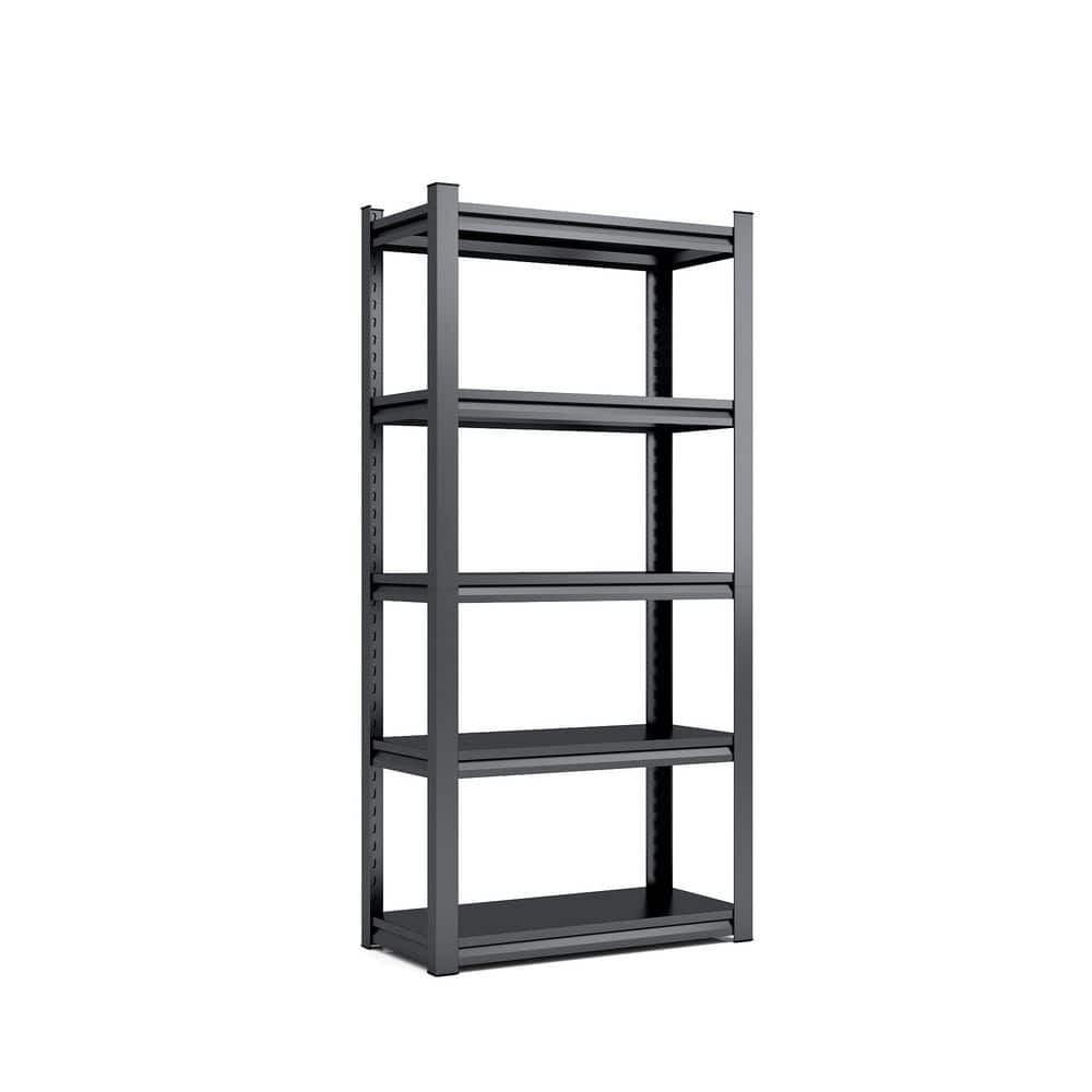 Heavy Duty Black Metal 5-Tier Garage Storage Shelving Unit