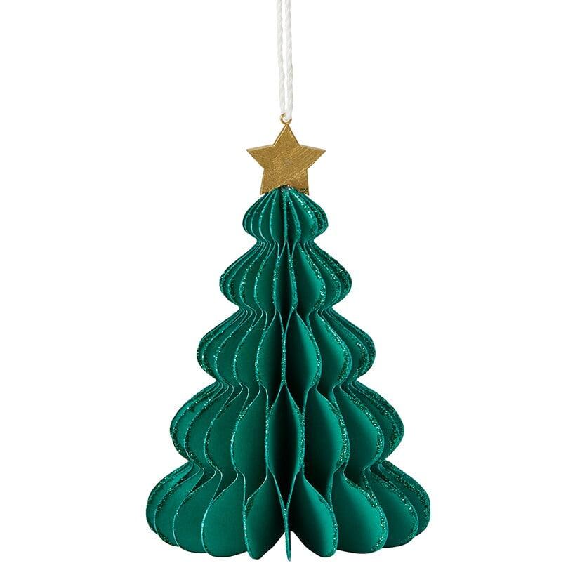 The Lakeside Collection 5-Tier Paper Tree Ornaments - Green