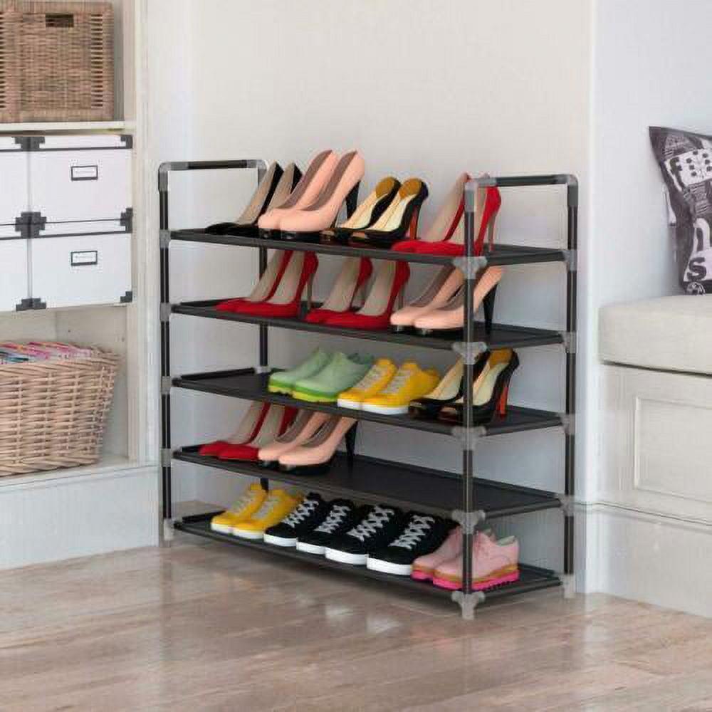 5 Tier Shoe Rack Organizer Storage 25 Pairs Shoes Shelves Space