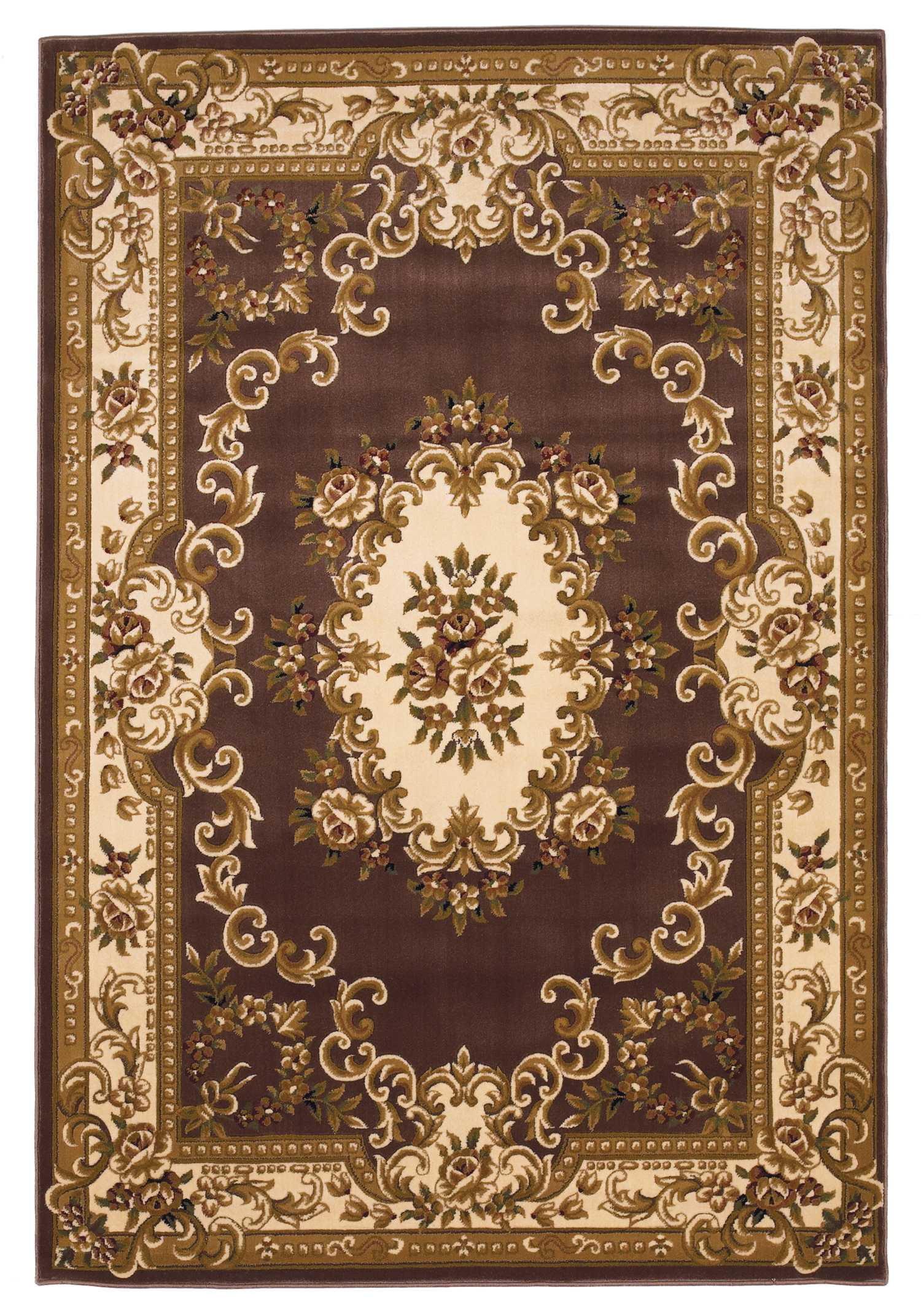 Extra Large Plum and Ivory Hand-Knotted Synthetic Rug