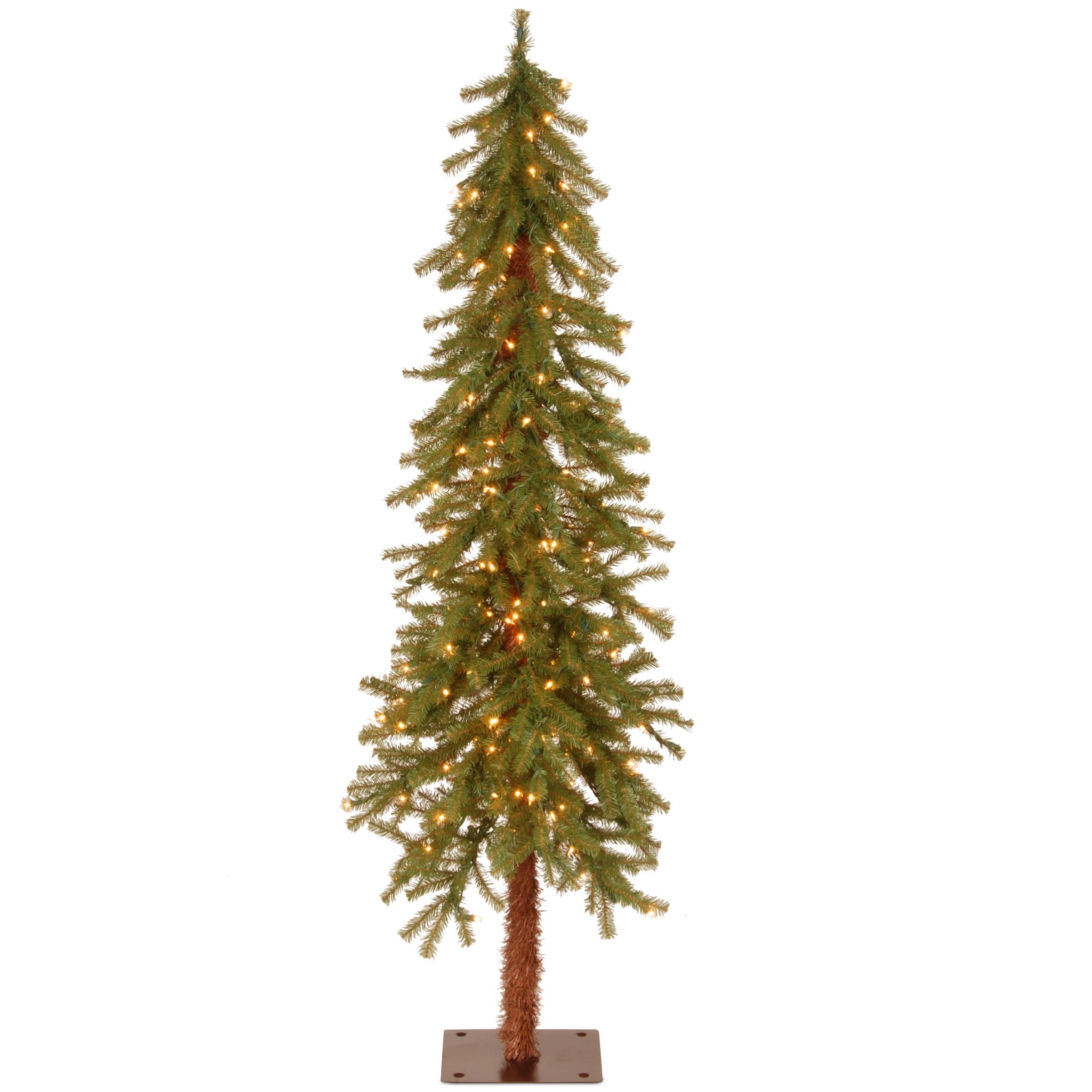 5-Foot Pre-Lit Slim Hickory Cedar Christmas Tree with Clear Lights