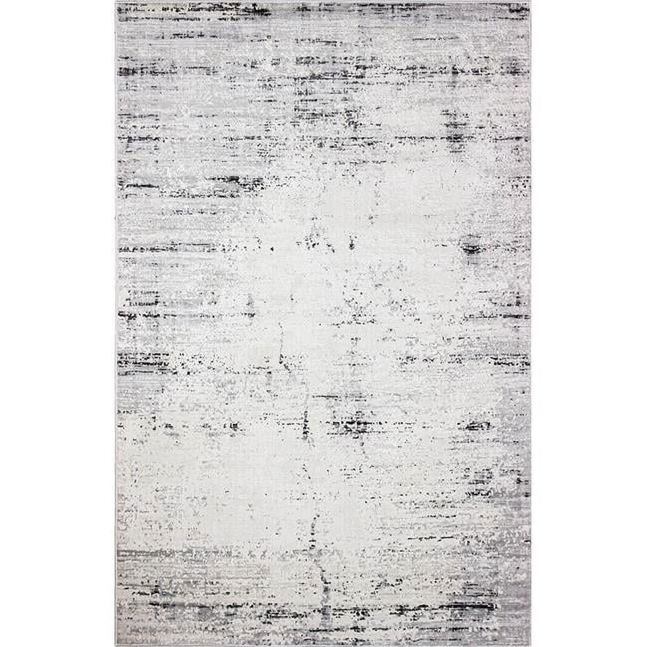 Gray and Beige Abstract 5' x 7' Synthetic Area Rug