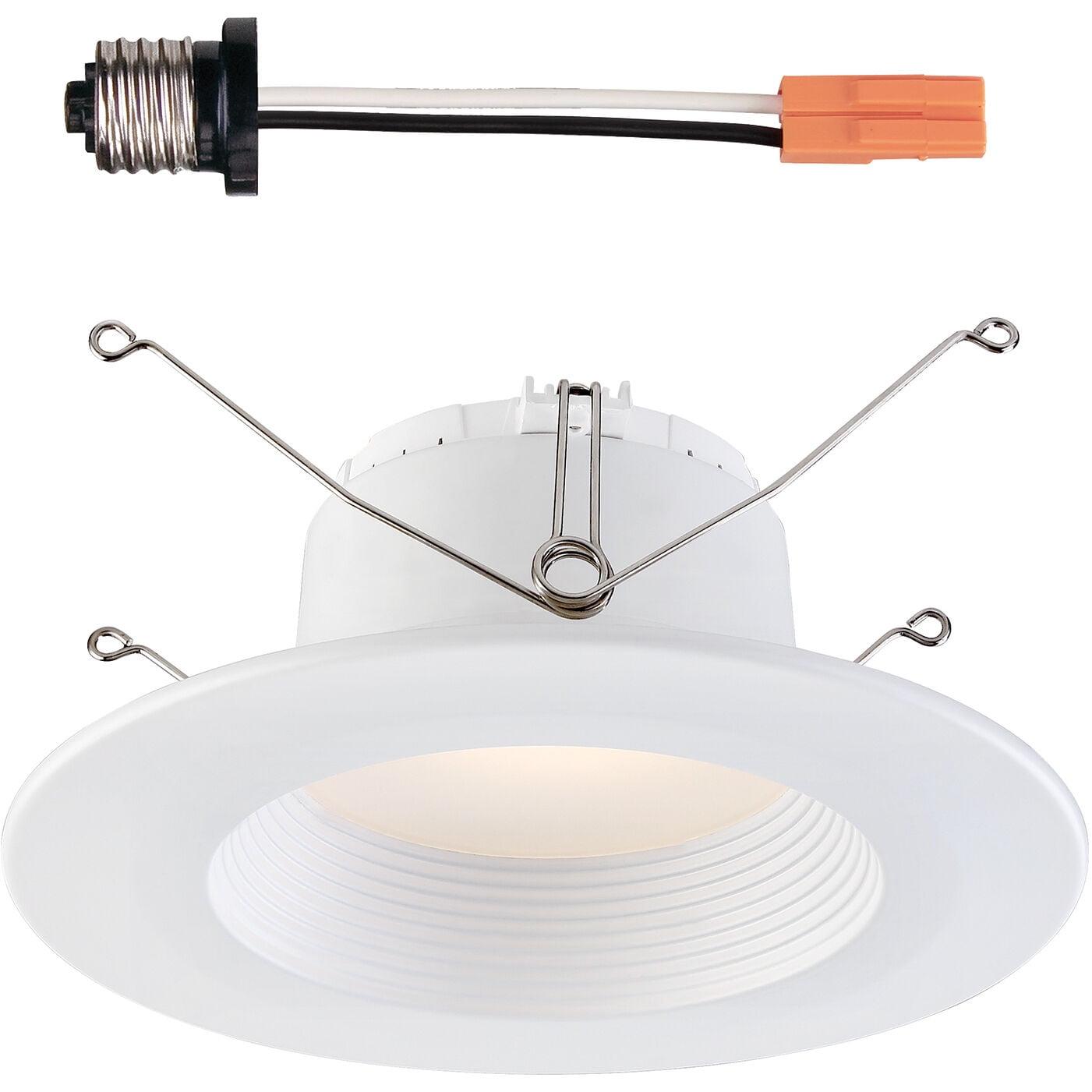 5 in / 6 in White LED Baffle Recessed Trim with 2700K Light