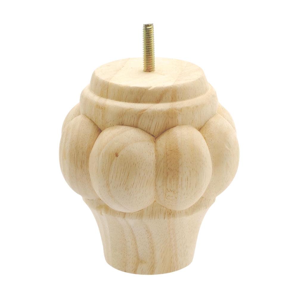 5 in x 4-1/2 in Unfinished Solid Hardwood Round Sofa Leg