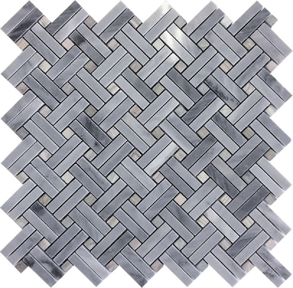 11.2" X 11.5" Doubleweave Marble Mosaic Tile