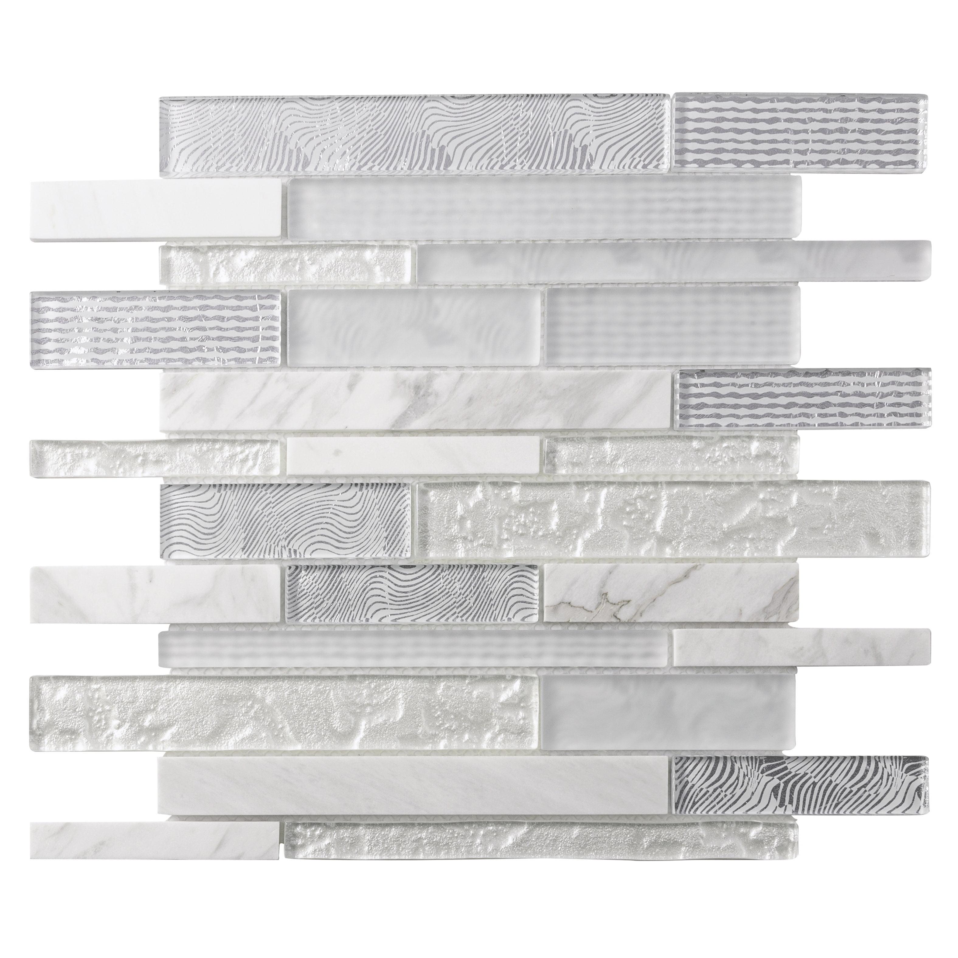 11.8" x 11.8" Glass Linear Mosaic Wall & Floor Tile