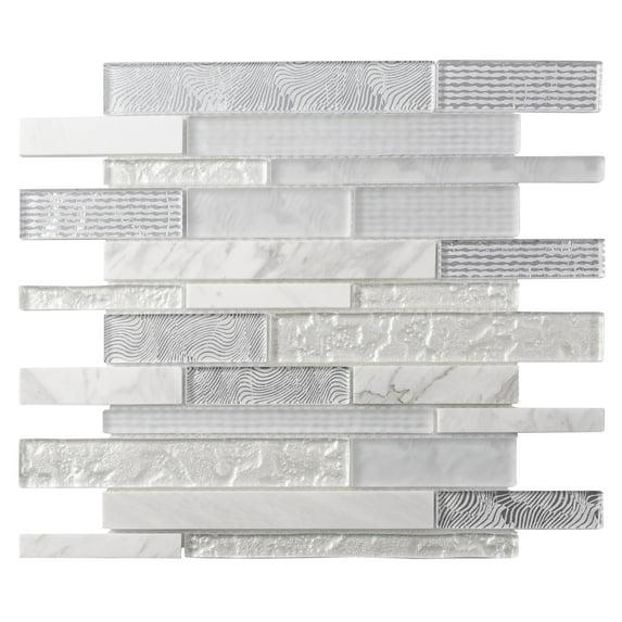 11.8" x 11.8" Glass Linear Mosaic Wall & Floor Tile