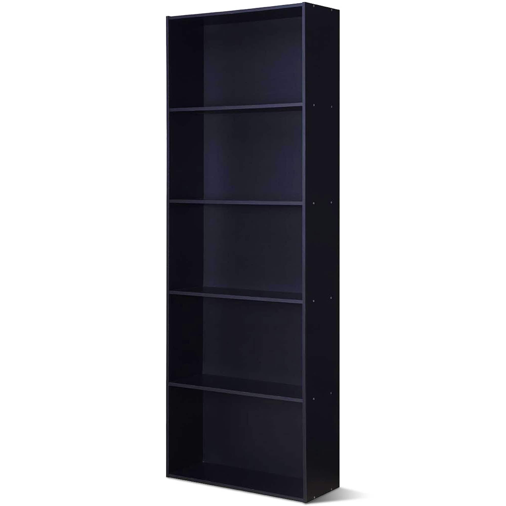 5-tier Modern Multifunctional Display Storage Bookshelf Black