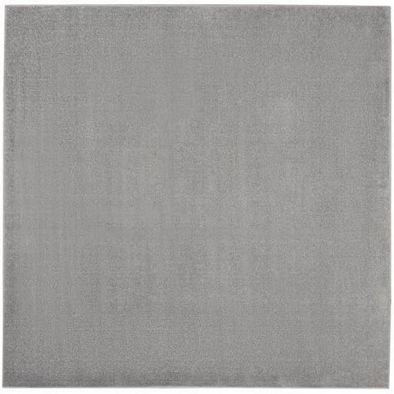 Nourison Essentials Easy Care Indoor Outdoor Area Rug - Silver Grey 5' x Square