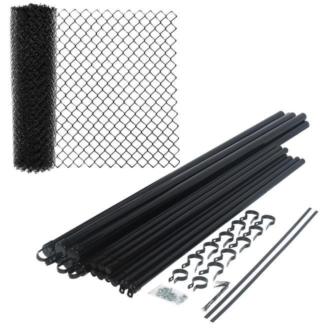 5 x 50 ft. Black PVC Coated Galvanized Steel Chain Link Fence Kit