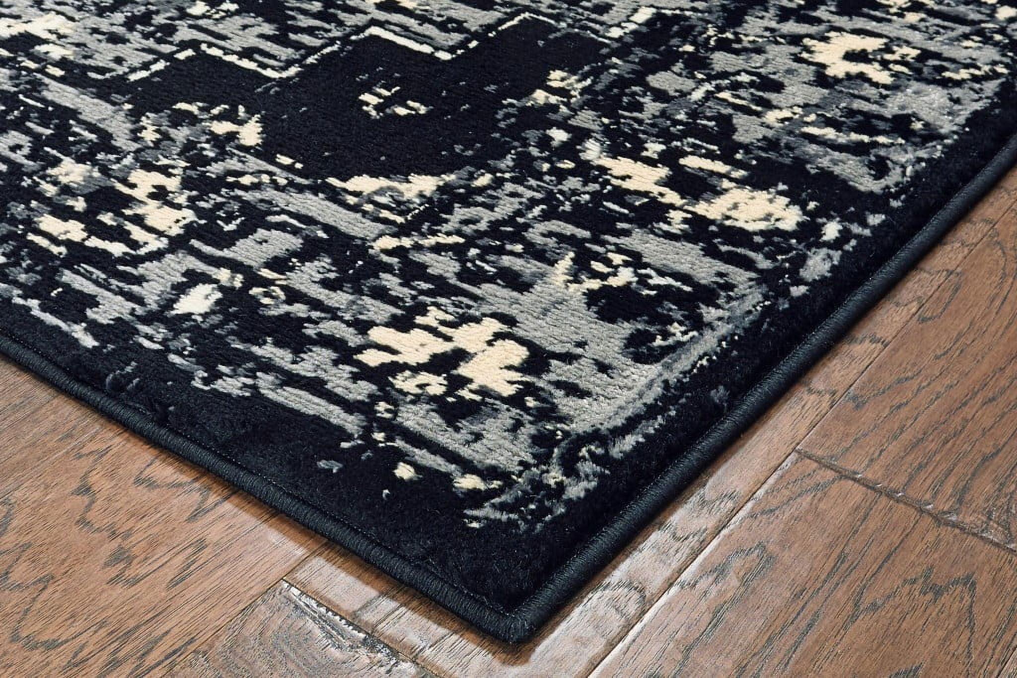 5â€™ x 7â€™ Black Medallion Oriental Area Rug