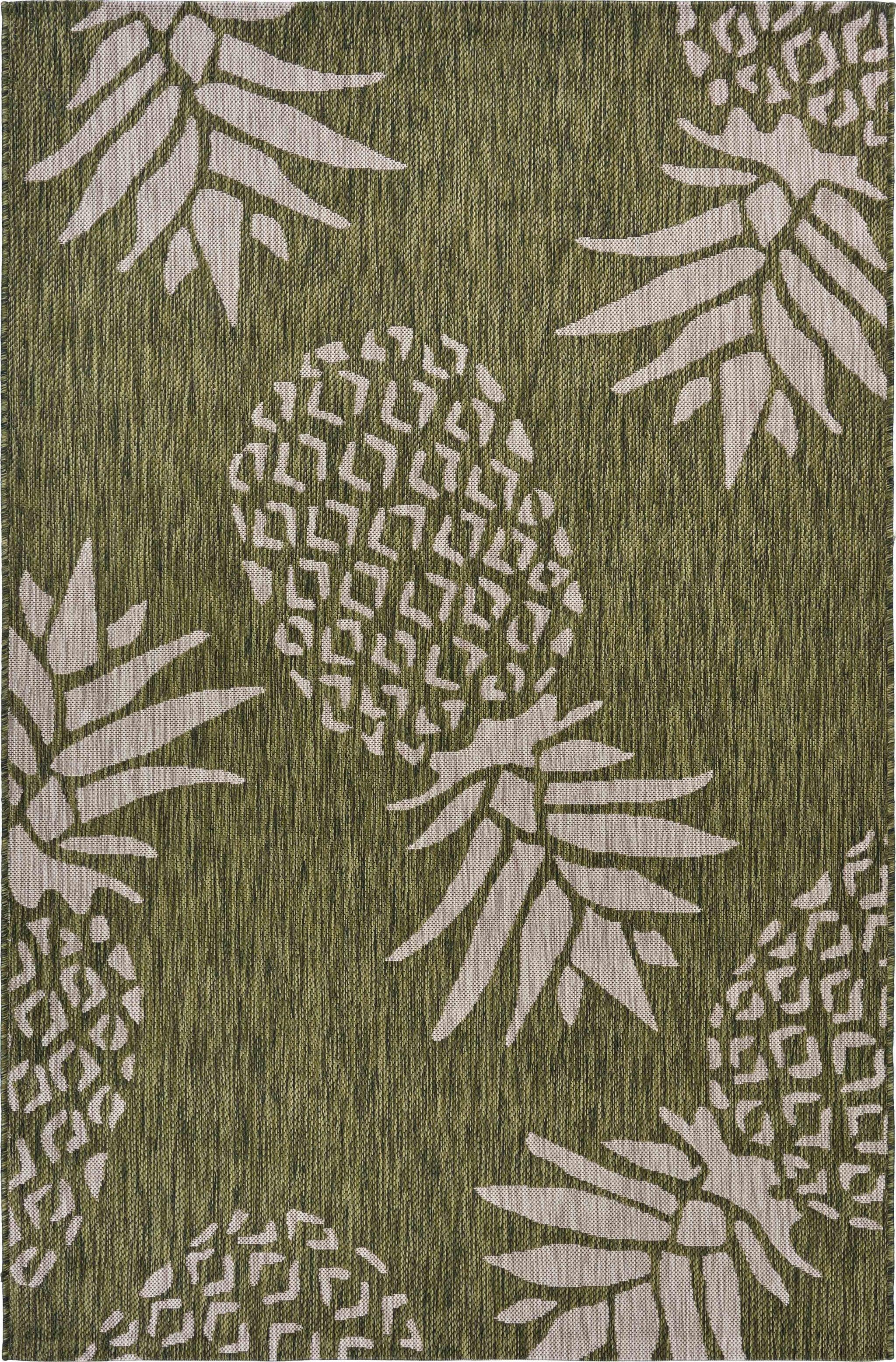 5â€™ x 7â€™ Green Pineapple Indoor Outdoor Area Rug