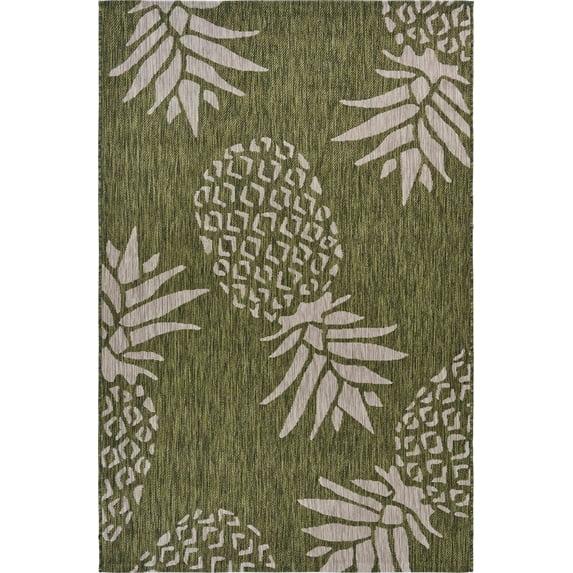 5â€™ x 7â€™ Green Pineapple Indoor Outdoor Area Rug