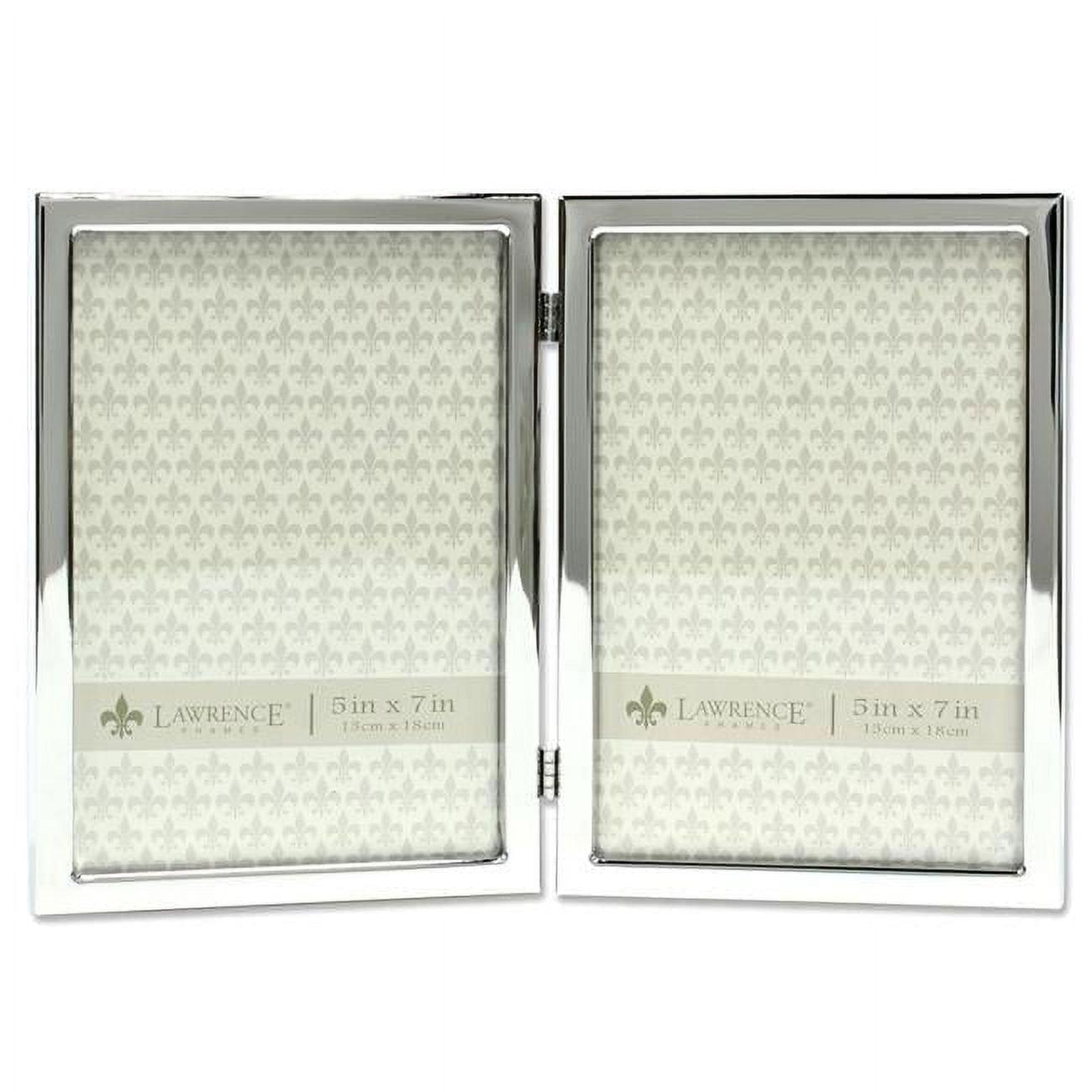 5x7 Hinged Double Silver Standard Metal Picture Frame