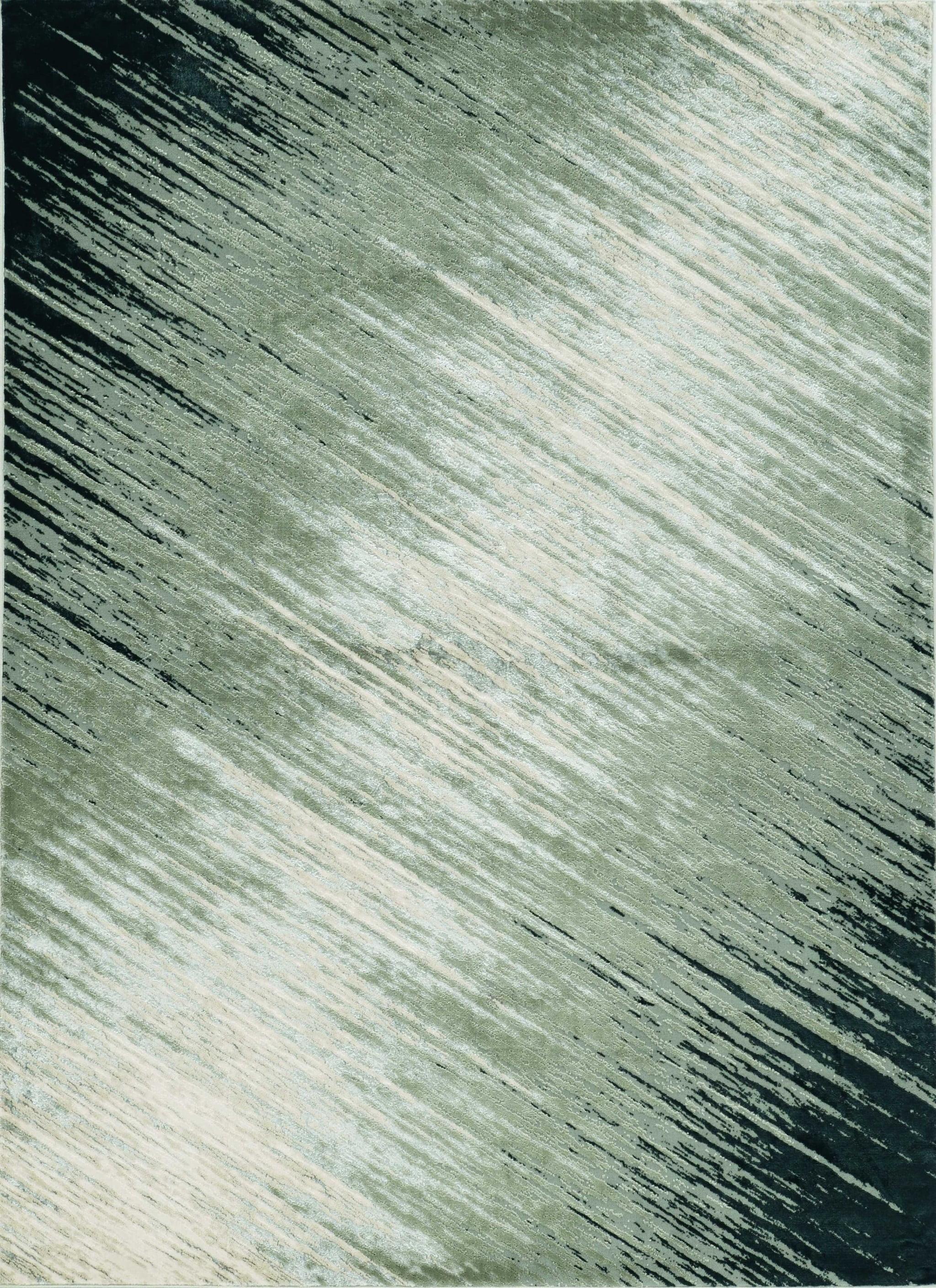 Gray and Silver Abstract Brushstroke 5' x 7' Synthetic Area Rug