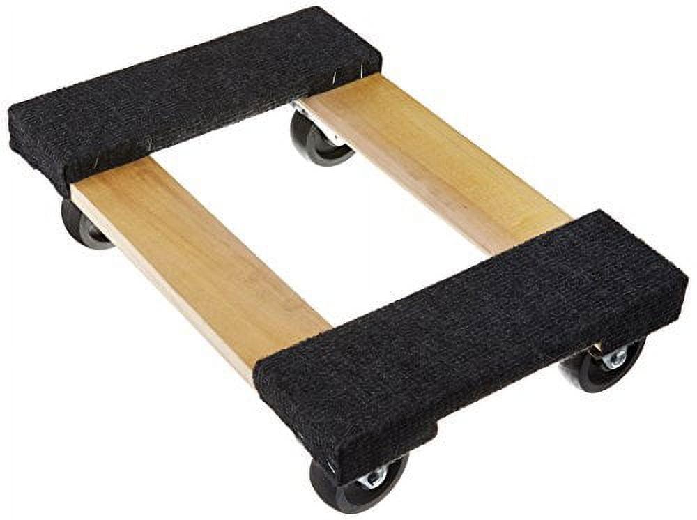 Hardwood Frame Black Carpeted 18" x 12" Mover's Dolly