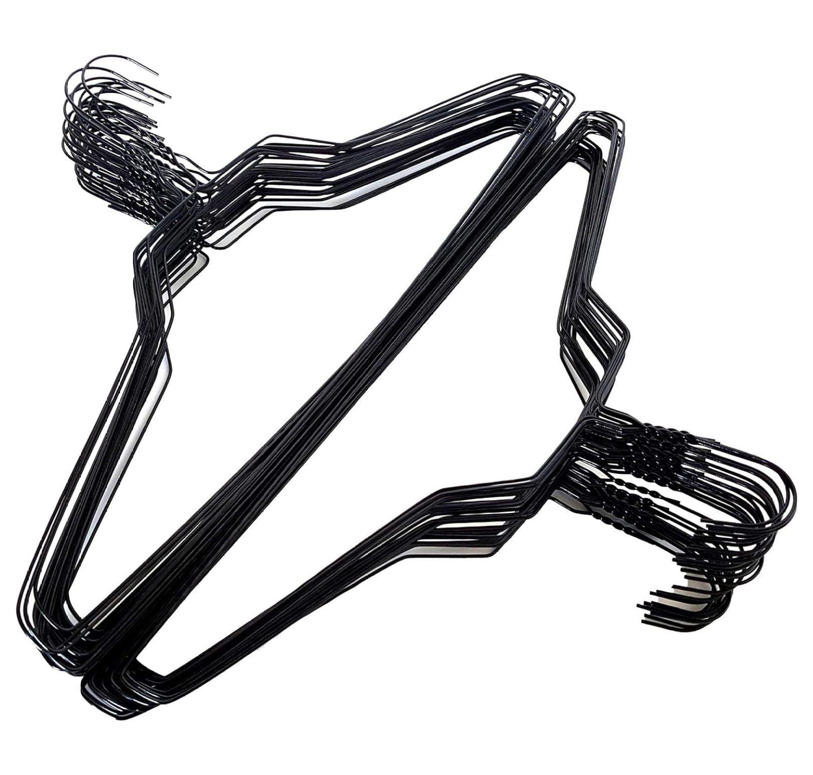 Wire Hangers 18" Standard Clothes Hangers … (50) (Black)