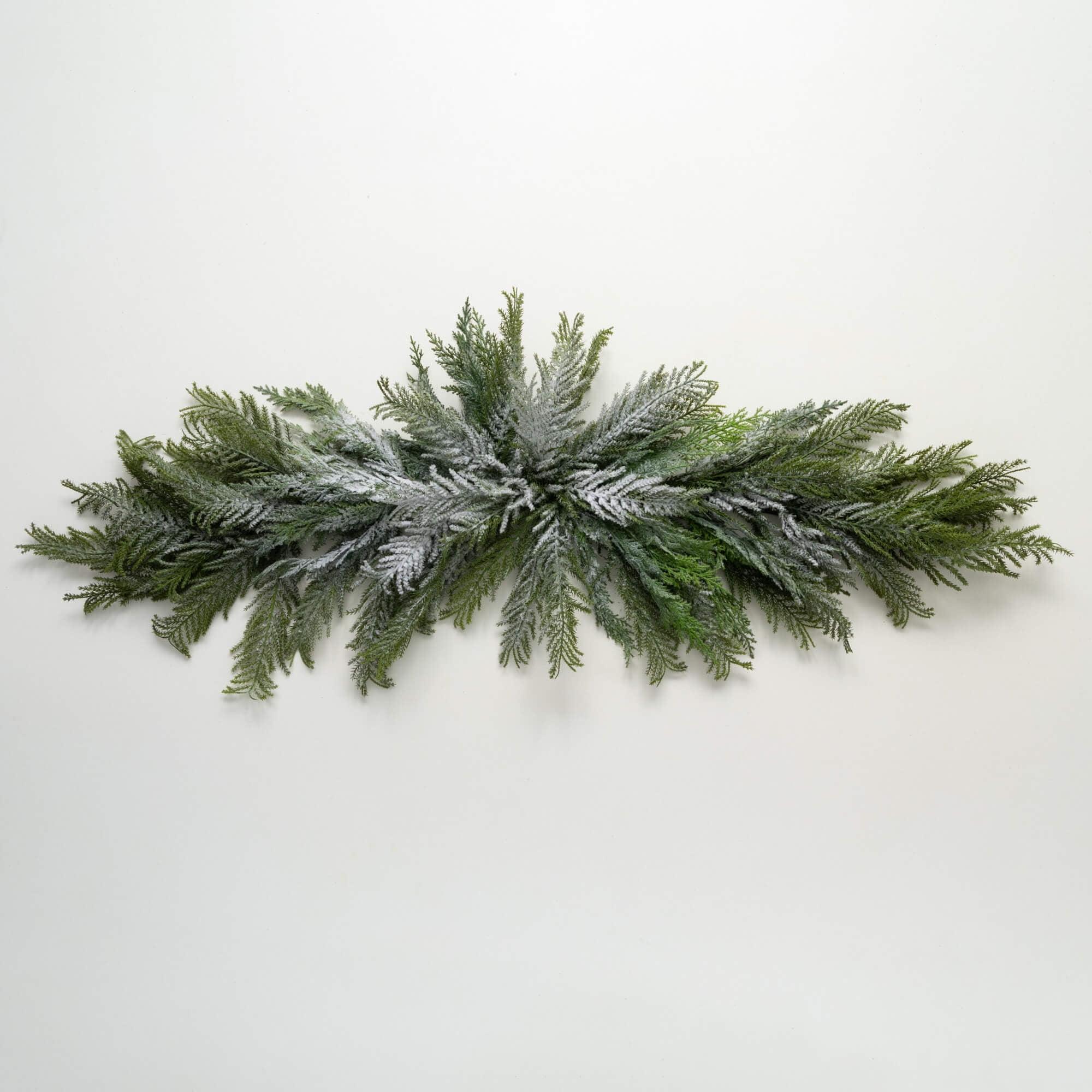 50"L Sullivans Artificial Norfolk Island Cedar Christmas Swag, Green, Indoor Christmas Decor