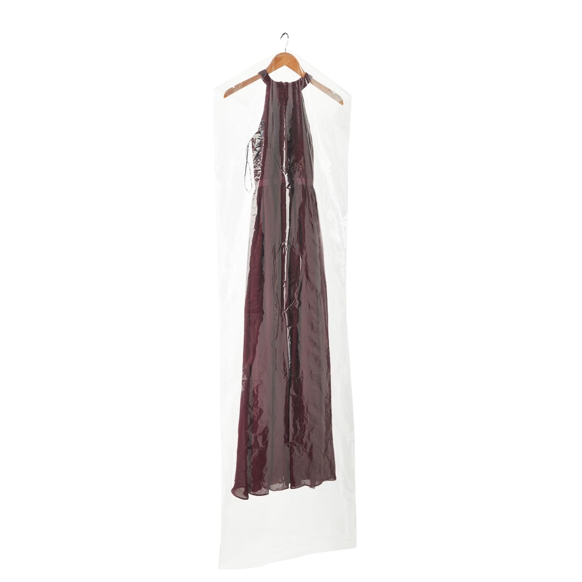 Juvale 50 Pack Long Plastic Garment Bags for Hanging Clothes, Clear Dry Cleaner Bag Covers for Gowns, Dresses, 21 x 72 In