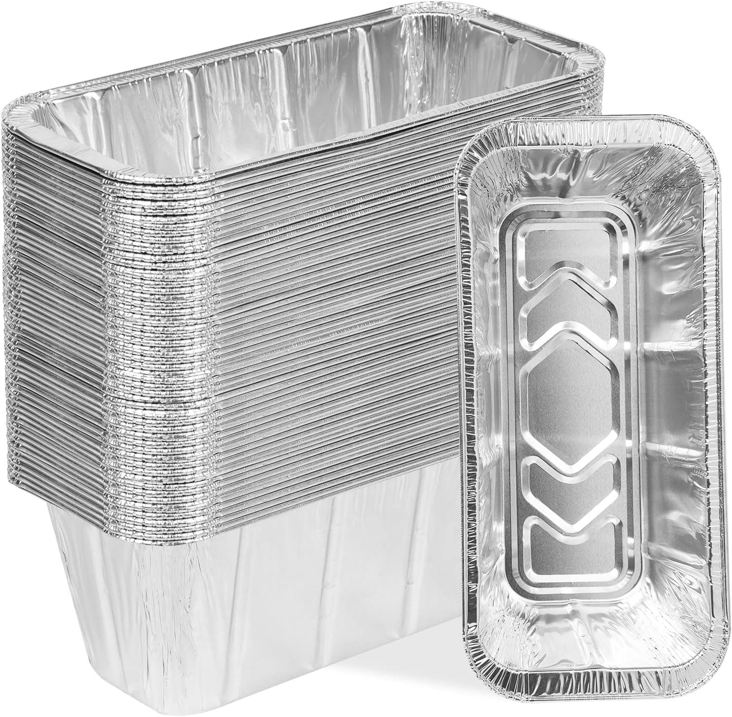 50 Pack Grease Cup Liners for Blackstone 17, 22, 28, 30, 36 Inch Griddle with Rear Grease Cup, Disposable Aluminum Foil Drip Pan, 8 x 3.7 Inch