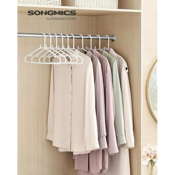 SONGMICS 50 Pack Plastic Hangers Space-Saving Clothes Hangers White