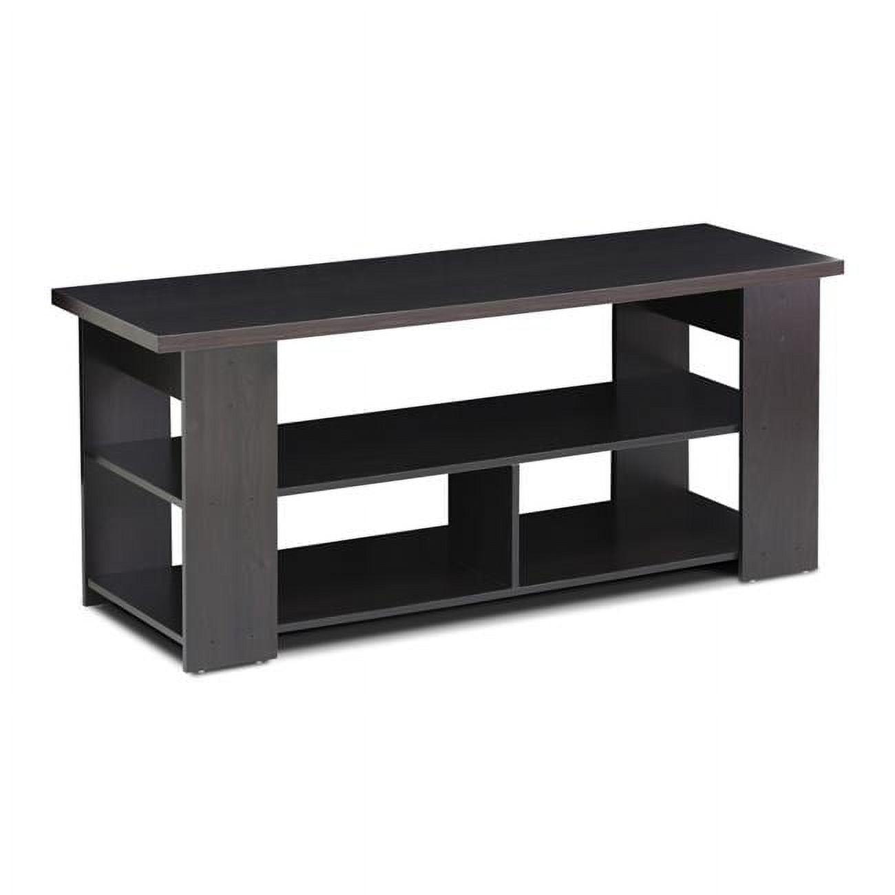 Espresso Wood 55" Modern TV Stand with Cable Management