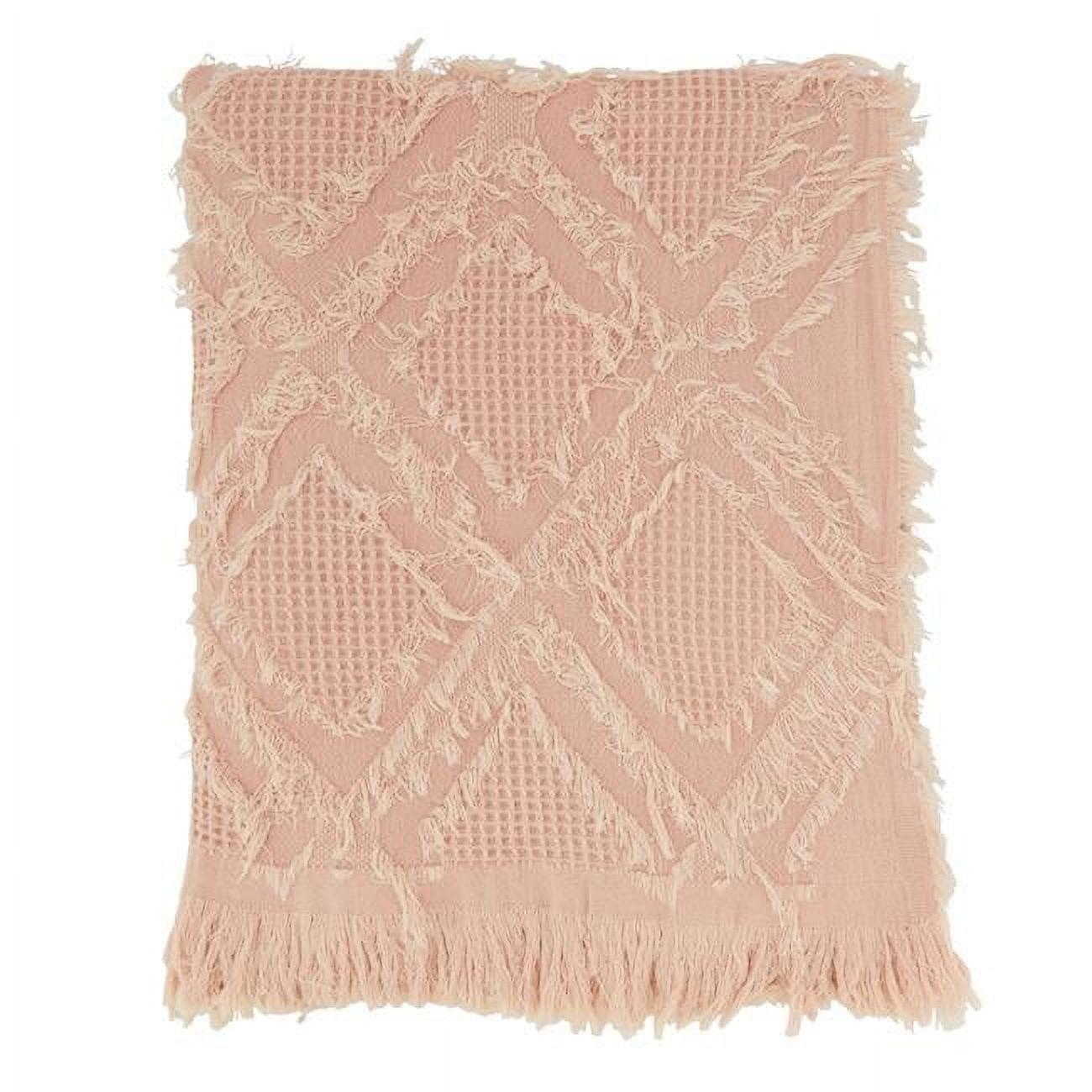 Saro Lifestyle Throw Blanket With Fringe Waffle Weave Design