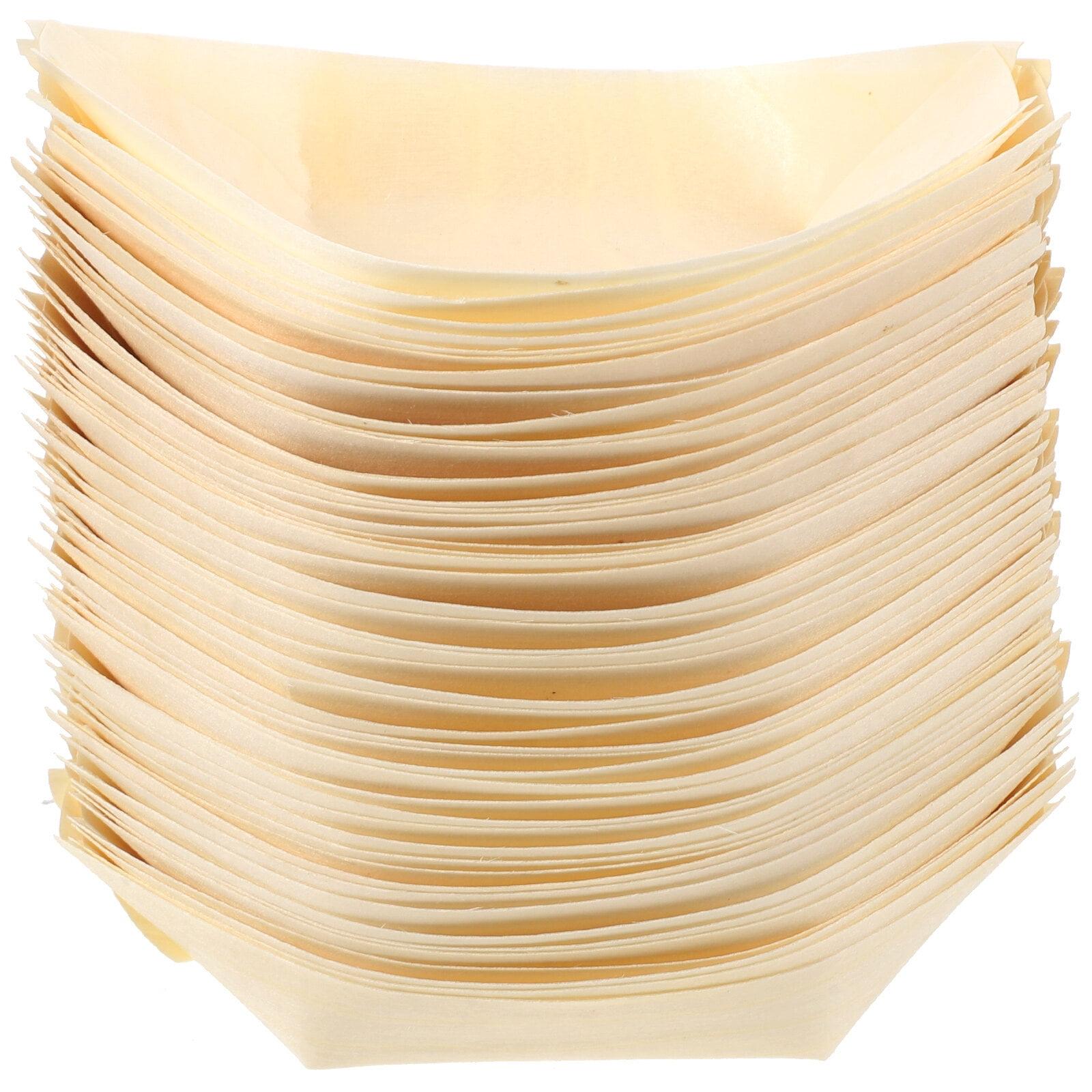 50pcs Disposable Sushi Boat Plates Natural Wooden Sushi Dishes Trays for Restaurant Home