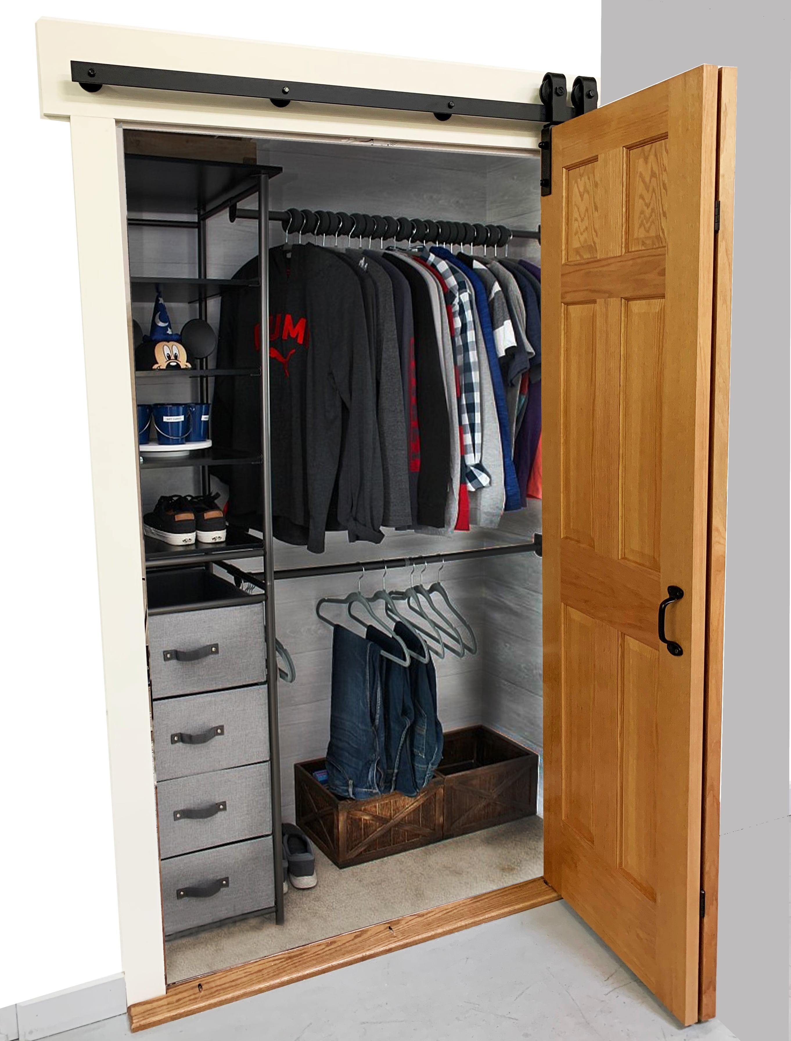 Quiet Glide Bi-Fold Top Mount Sliding Standard Single Track Barn Door Hardware Kit (Door Not Included)