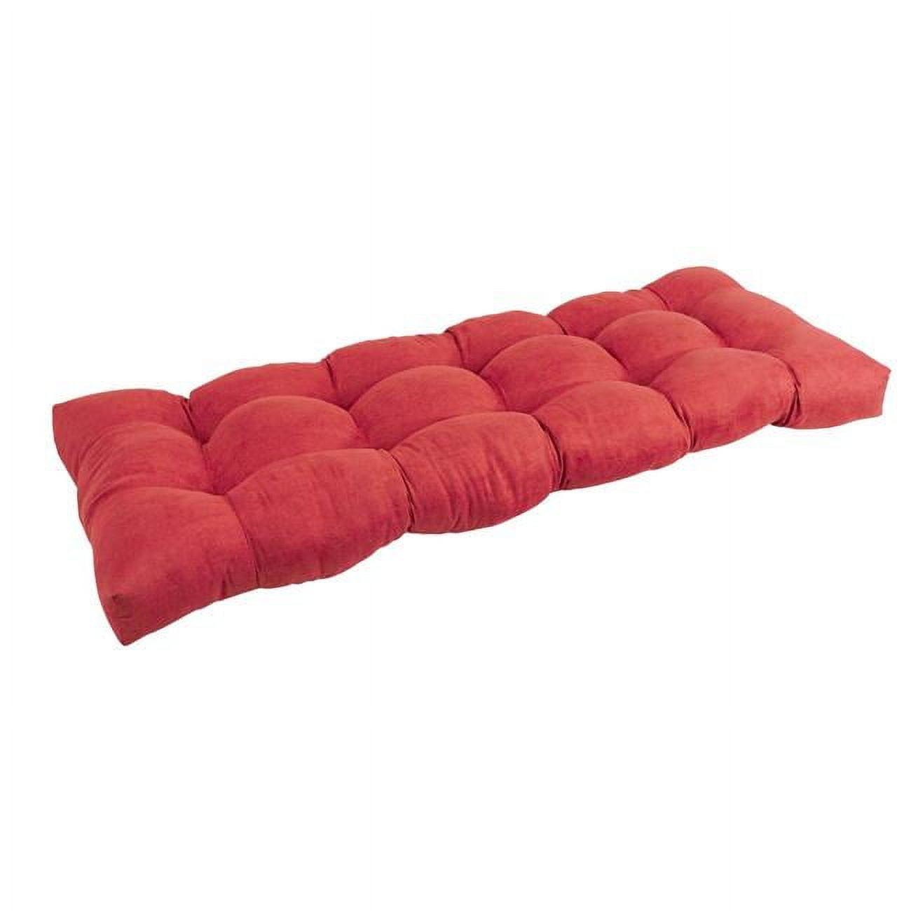 Cardinal Red Tufted Microsuede Indoor Bench Cushion 51" x 19"